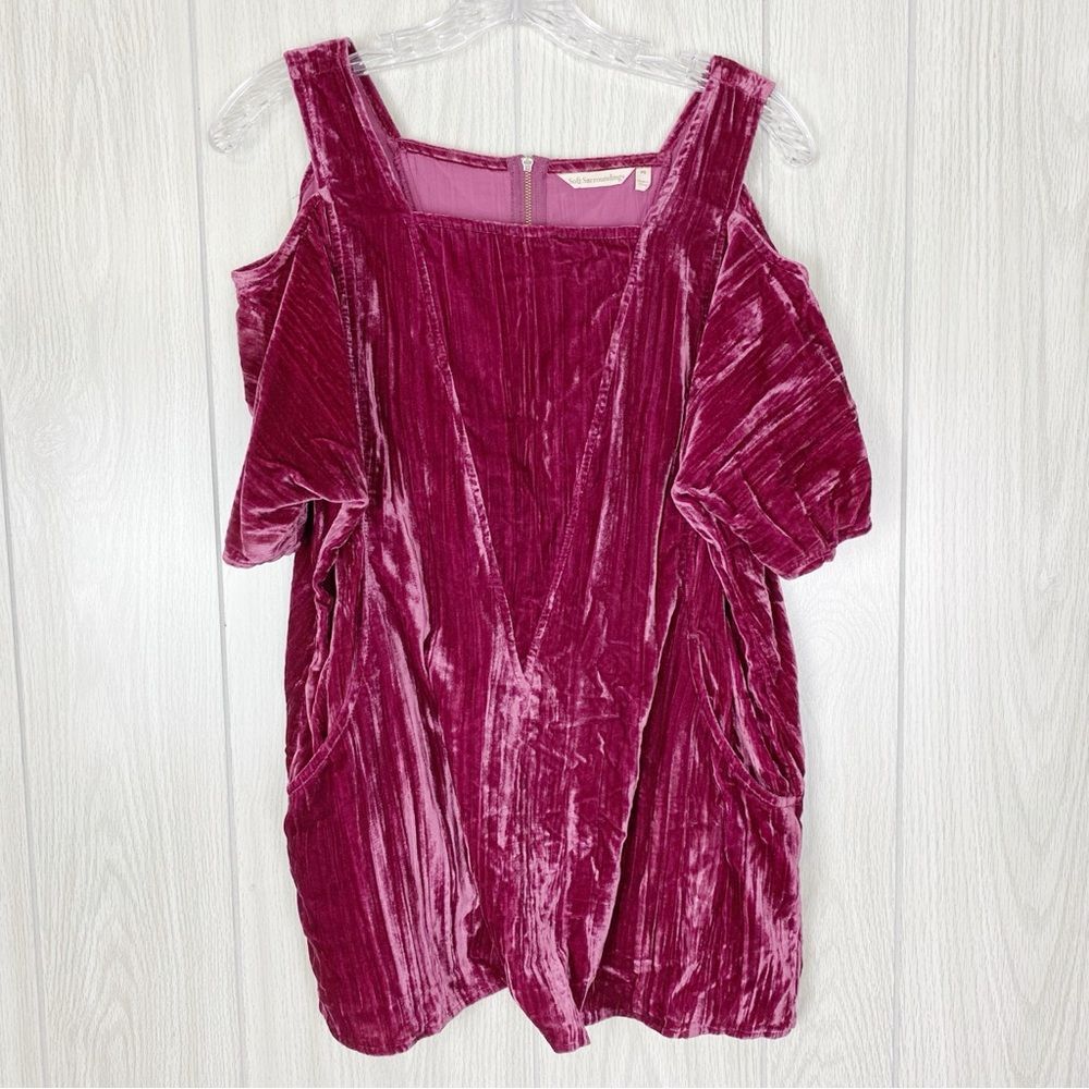 Soft Surroundings | Estelle Crushed Velvet Raspberry Tunic Size PS